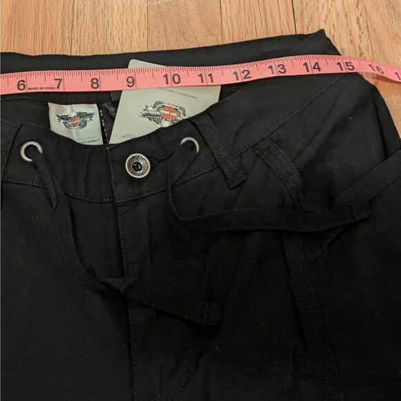 Harley-Davidson Pants Womens 6 Black Roll Up Relaxed Fit Motor New - Picture 9 of 12